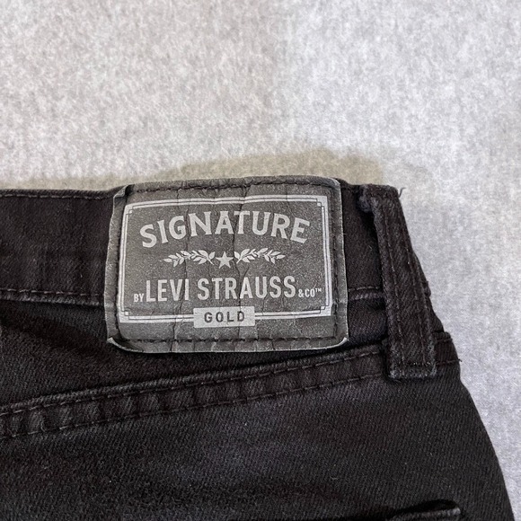 Signature By Levis Jeans Mens 32X30 Black Relaxed Straight Stretch Denim - Picture 7 of 11
